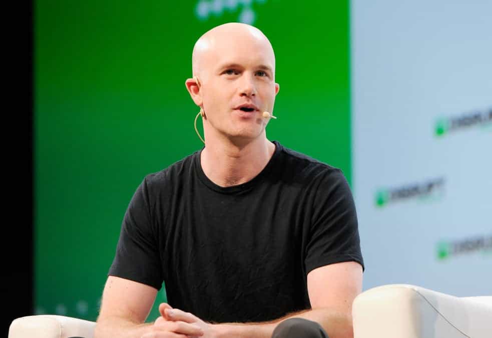 Coinbase Co-founder and CEO Brian Armstrong onstage at TechCrunch Disrupt.