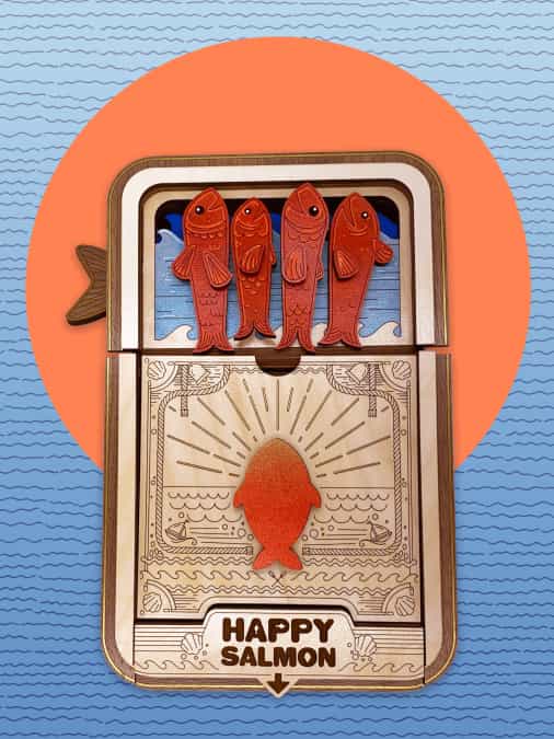 An image of the Exploding Kittens NFT contest that can be printed onto a Happy Salmon box.