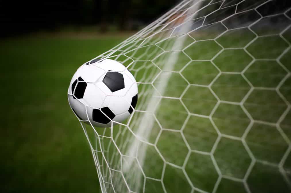 soccer ball in goal
