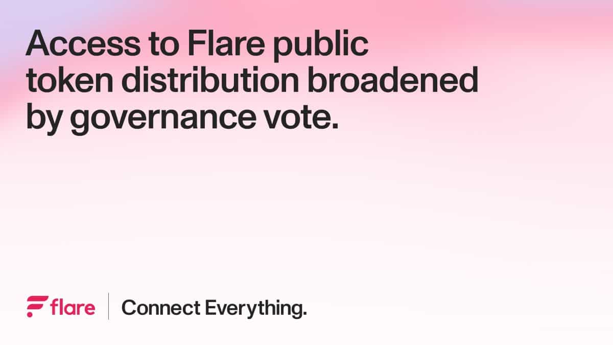 Access to Flare public token distribution broadened by governance vote