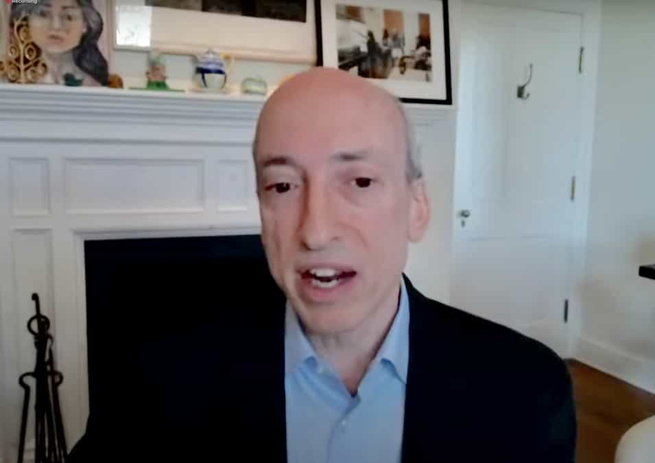 Gary Gensler speaking at a meeting of the Atlanta Fed.