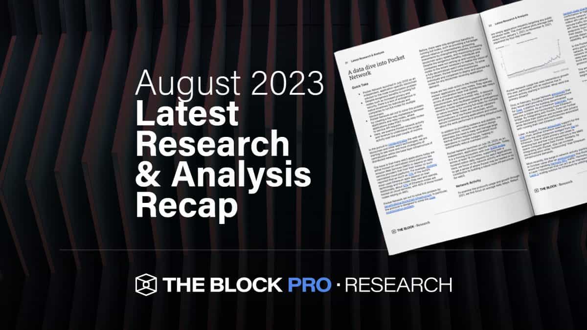 August Research and Analysis Recap