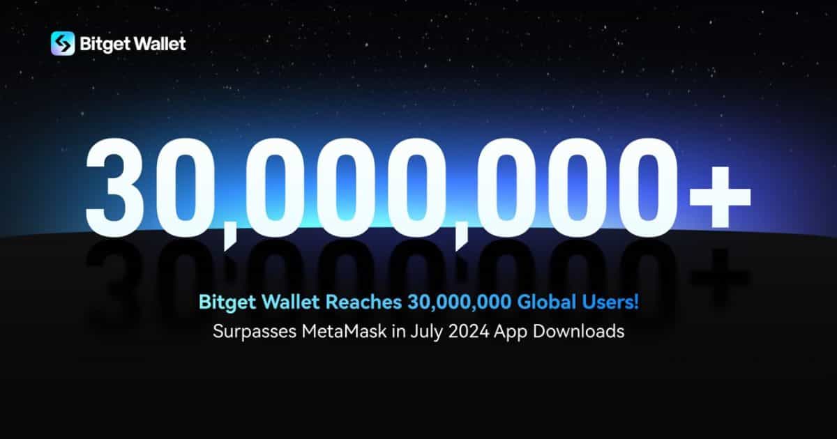 Bitget Wallet Hits 30 Million Users, Outpacing MetaMask in App Downloads in July