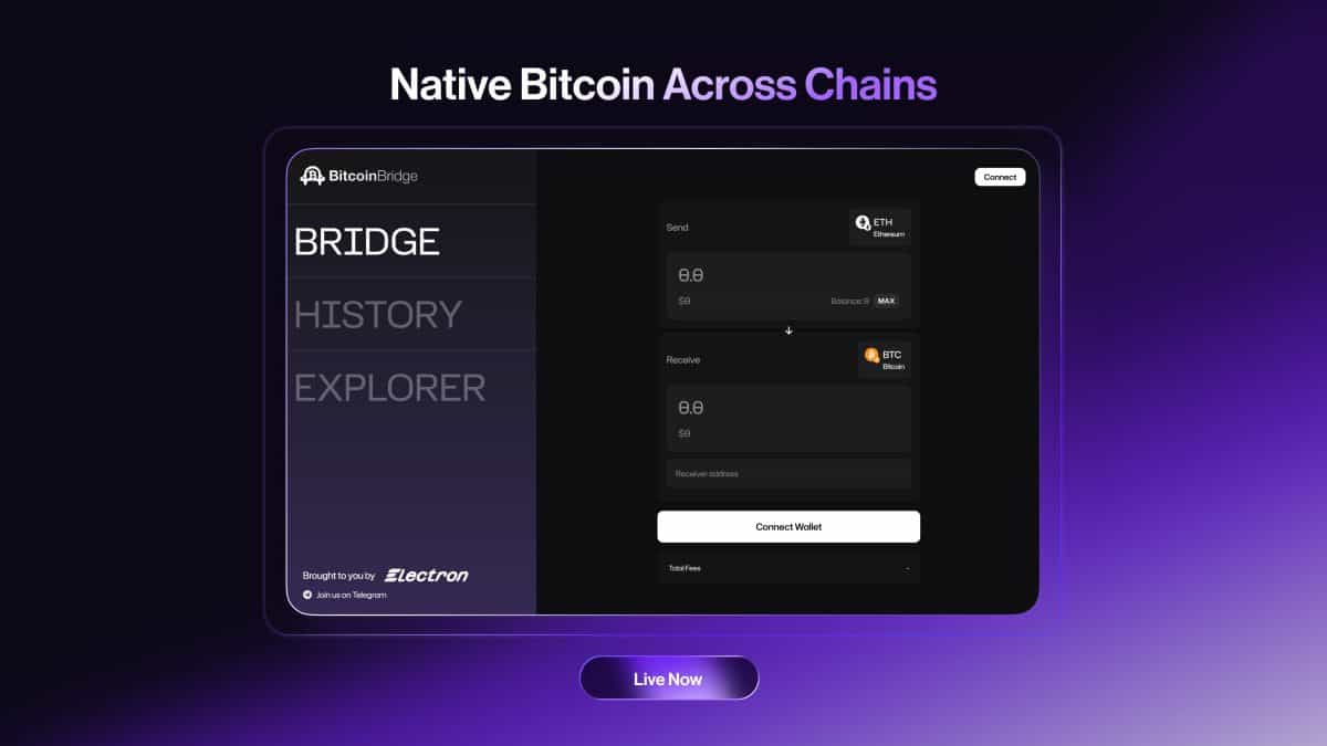 BitcoinBridge by Electron Brings Bitcoin to DeFi with Secure, Low-Fee Infrastructure