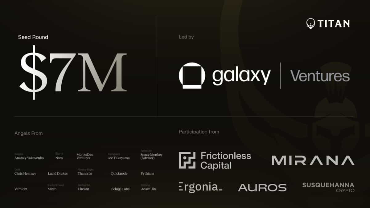 Titan Raises $7M Seed from Galaxy Ventures and Launches Publicly on Solana