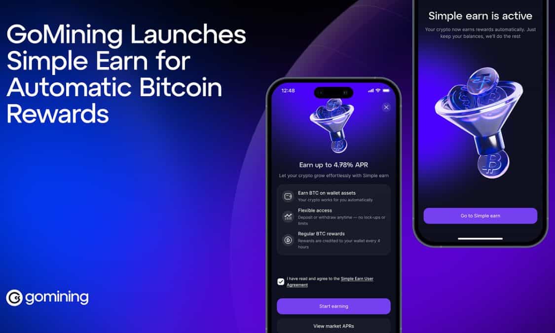 GoMining Simple Earn Enables Autonomous Bitcoin Yield Accrual via Single-Toggle Integration