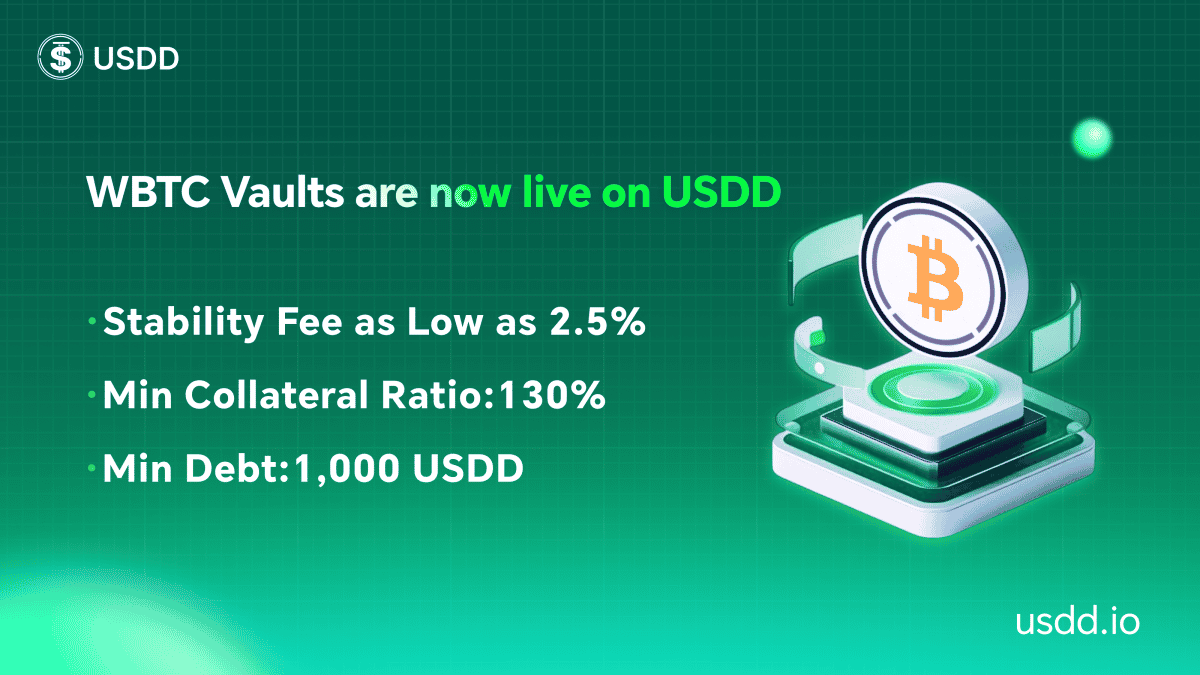 USDD Expands Beyond TRON With WBTC Vaults, Unlocking Low-Cost Bitcoin Liquidity and Yield Opportunities