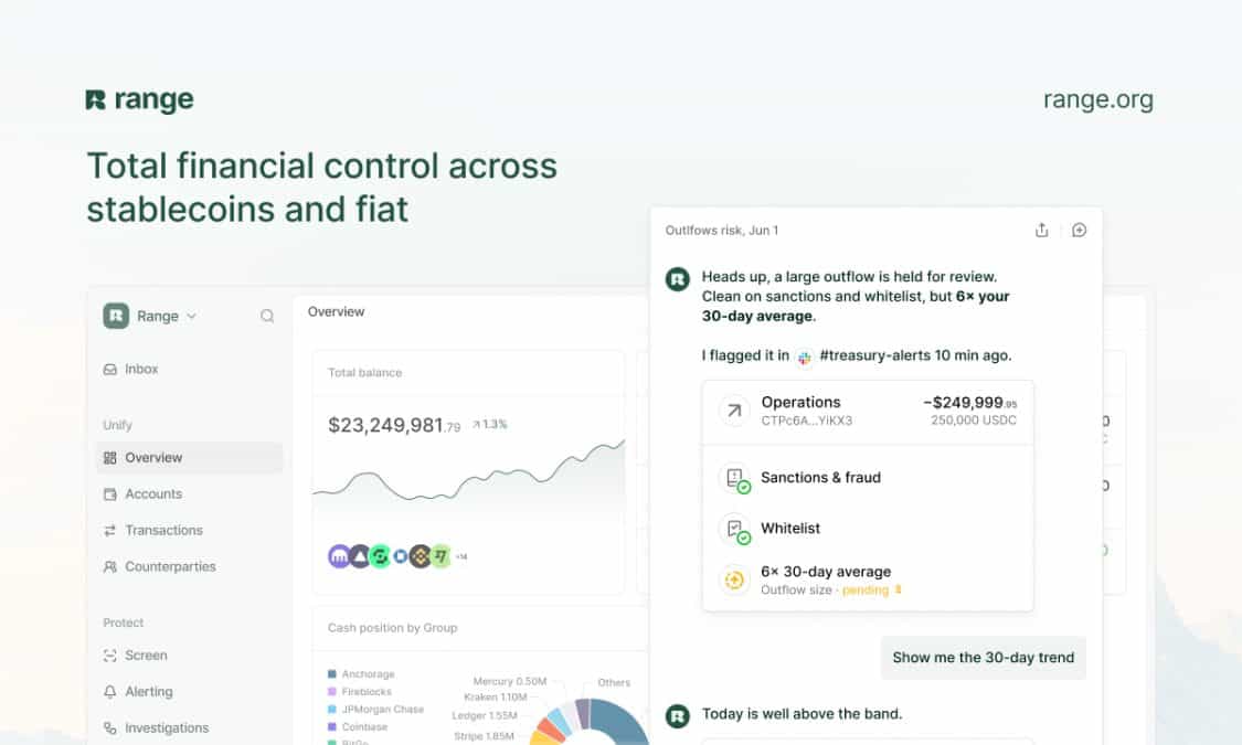 Range raises $8.3M Series A to unify treasury, risk and compliance across stablecoins and fiat