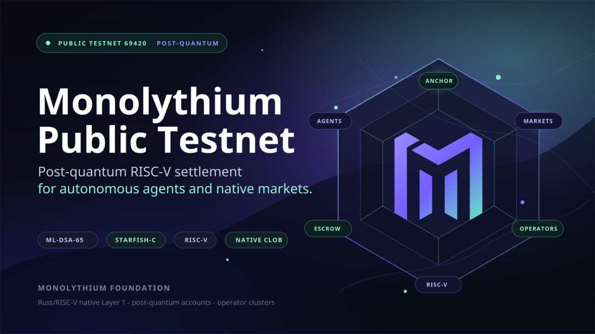 Monolythium Introduces Public Testnet After Full Protocol Reset