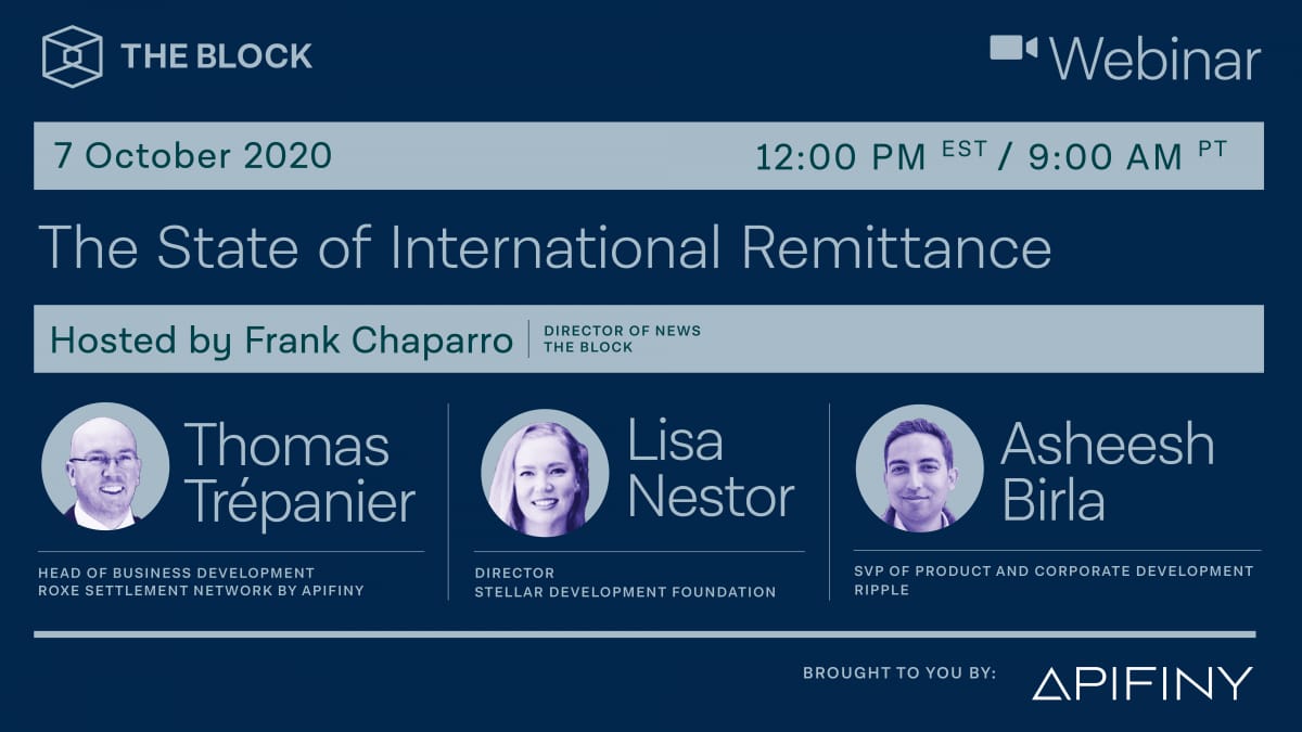 The Block Presents: The State of International Remittance — Presented by Apifiny