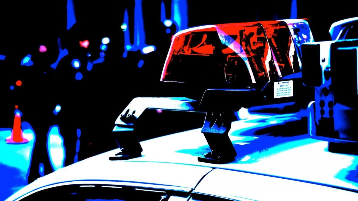 A police car on the scene of an incident.