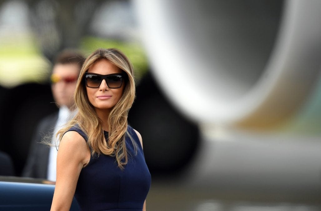 6 JULY, 2016 - WARSAW, POLAND. President Trump's departure from Warsaw Chopin Airport. Melania Trump, wife.