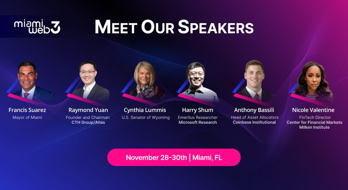 MiamiWeb3 Summit unveils US Senator, Coinbase, Microsoft, Milken Institute among speakers
