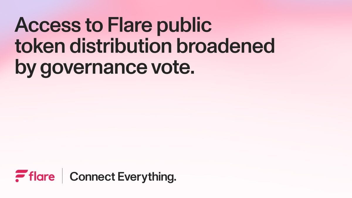 Access to Flare public token distribution broadened by governance vote