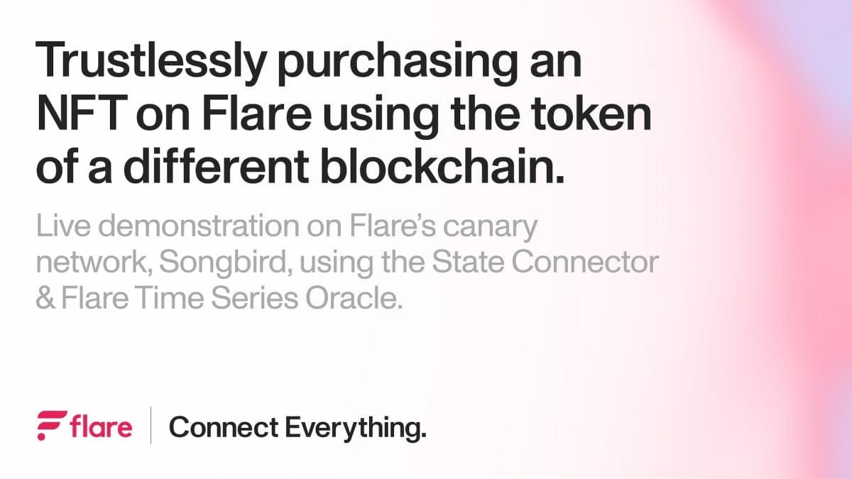 Trustlessly purchasing an NFT on Flare using the token of a different blockchain.