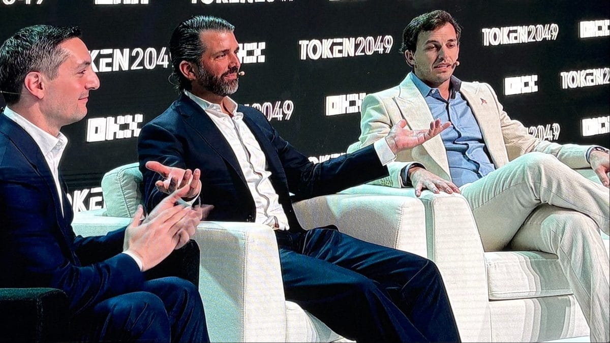 Donald Trump Jr. and Zack Witkoff at Token2049