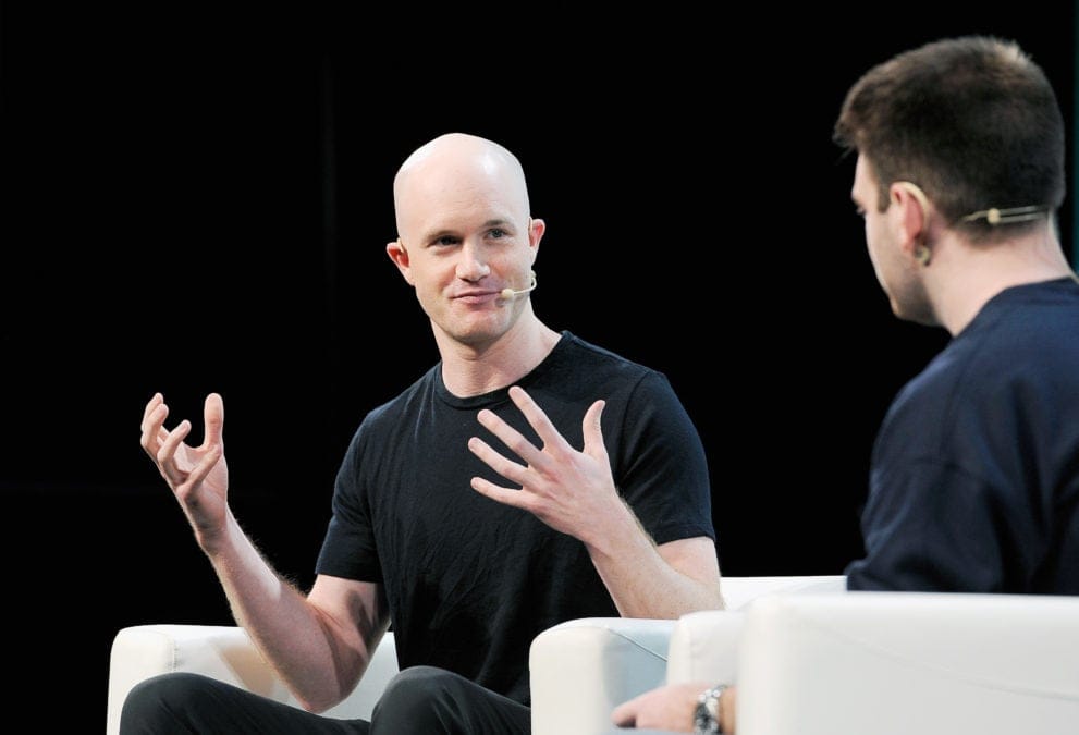 SAN FRANCISCO, CA - SEPTEMBER 07: Coinbase Co-founder and CEO Brian Armstrong speaks onstage during Day 3 of TechCrunch Disrupt SF 2018 at Moscone Center on September 7, 2018 in San Francisco, California. (Photo by Steve Jennings/Getty Images for TechCrunch) *** Local Caption *** Brian Armstrong