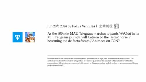 Folius Ventures Releases In-Depth Research on Telegram x TON and Catizen