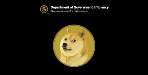 Dogecoin logo appears on new Department of Government Efficiency website