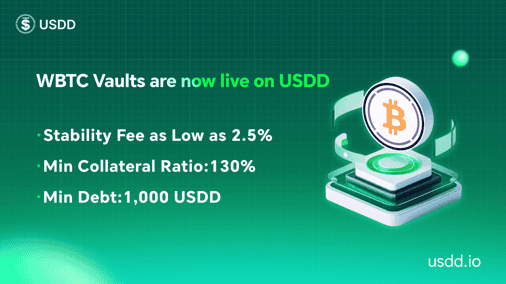 USDD Expands Beyond TRON With WBTC Vaults, Unlocking Low-Cost Bitcoin Liquidity and Yield Opportunities