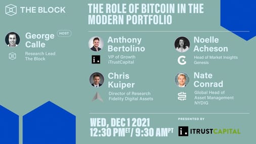 The Role of Bitcoin in The Modern Portfolio – Presented by iTrust Capital