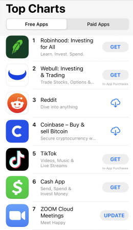 แอพ Coinbase ขึ้นแท่นแอพฟรี 10 อันดับยอดนิยม บนมือถือ Apple ในสหรัฐฯ