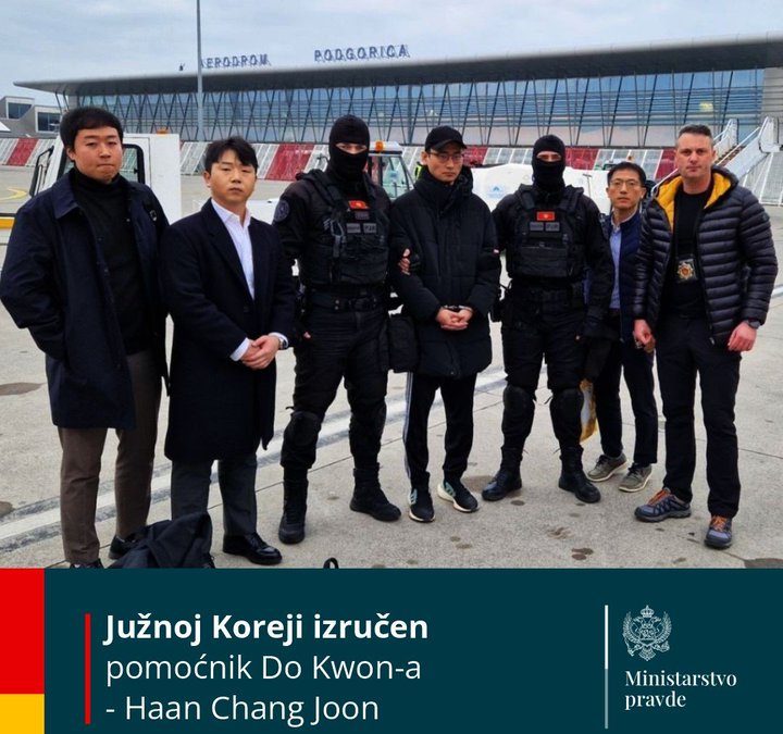 Han Chang-joon extradition. Image: Montenegro’s Ministry of Justice.