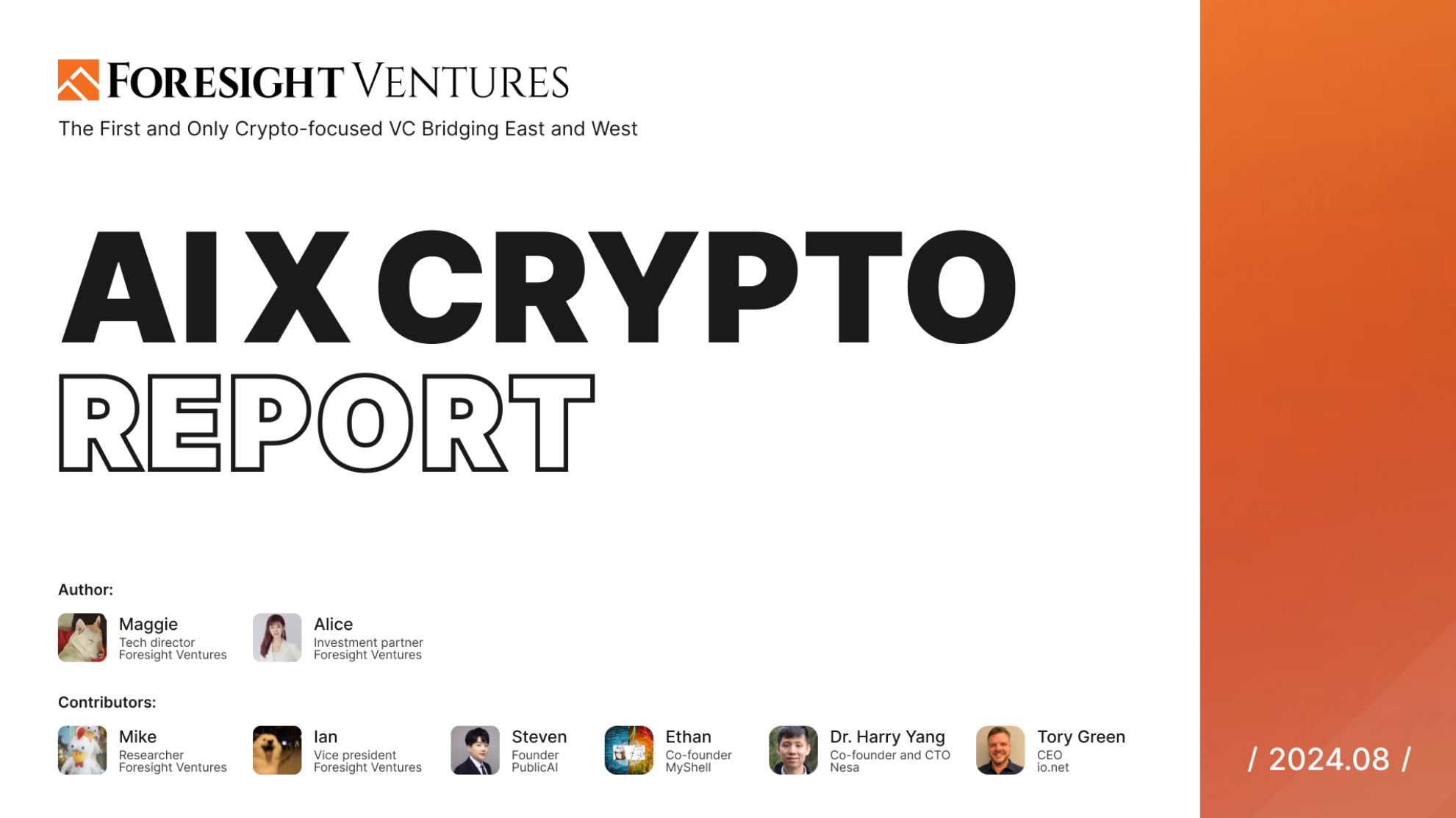 Foresight Ventures: AI x Crypto Report | The Block