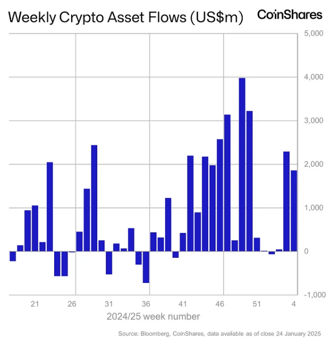 Weekly crypto asset flows. Images: CoinShares.