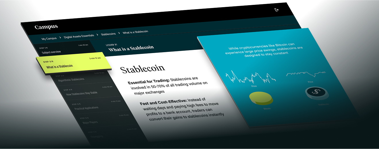 Campus platform interface showing courses and learning materials